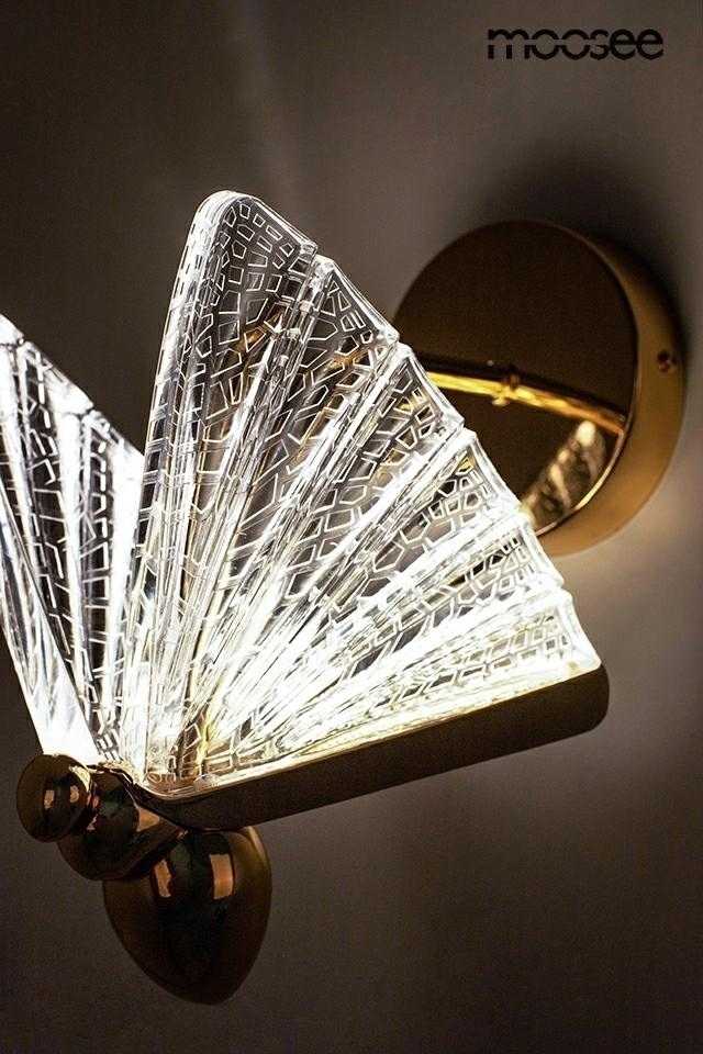 7W LED sieninis šviestuvas BUTTERFLY M, aukso sp., 3000K