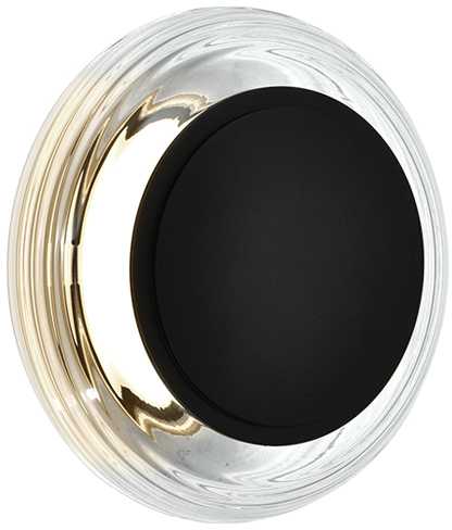 7W LED sieninis šviestuvas GLOSSY, juodos sp./skaidrus, 3000K, 4322100