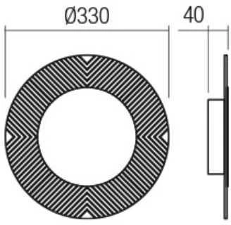 7W LED sieninis šviestuvas TATOO, juodu korpusu, 3000K, 33cm, 01-2687