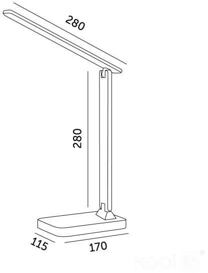 7W LED stalo šviestuvas NOBLITE N, baltas, 3000/4000/6500K, dimeriuojamas