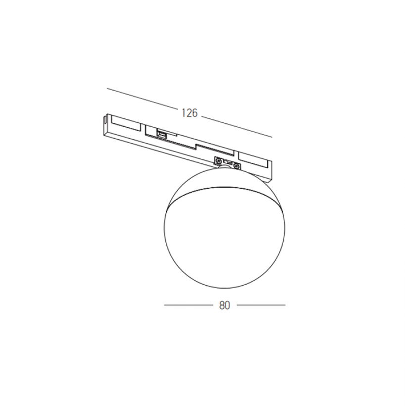 7W LED šviestuvas į magnetinę sistemą ZAMBELIS MAGNETIC 5MM, matinės juodos/baltos sp., 3000K, DALI, 2531