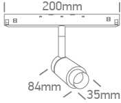7W LED šviestuvas į magnetines sistemas MINI/MIDI/MAXI/P&P, baltas, 3000K, 48V, 10-38°, 42140/W/W