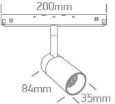 7W LED šviestuvas į magnetines sistemas MINI/MIDI/MAXI/P&P, baltas, 3000/4000K, 48V, 38°, DALI, 42138L/W/V