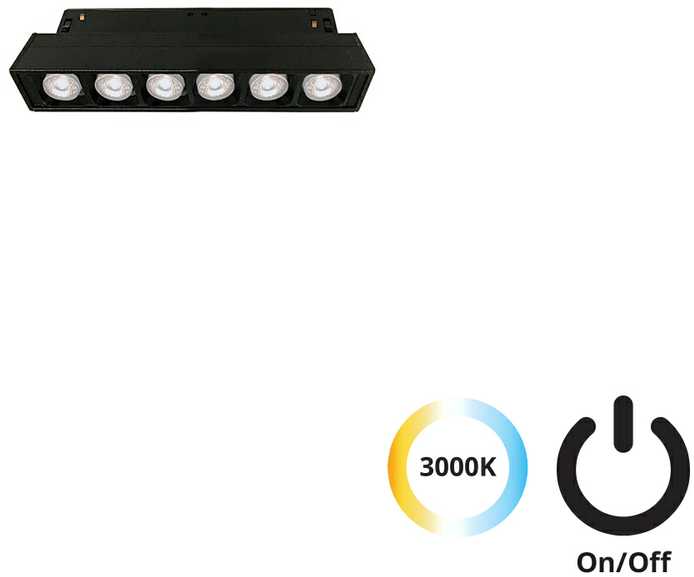 7W LED šviestuvas į magnetinius bėgelius MAGNETIC, juodas, 3000/4000/6000K, 4244401S