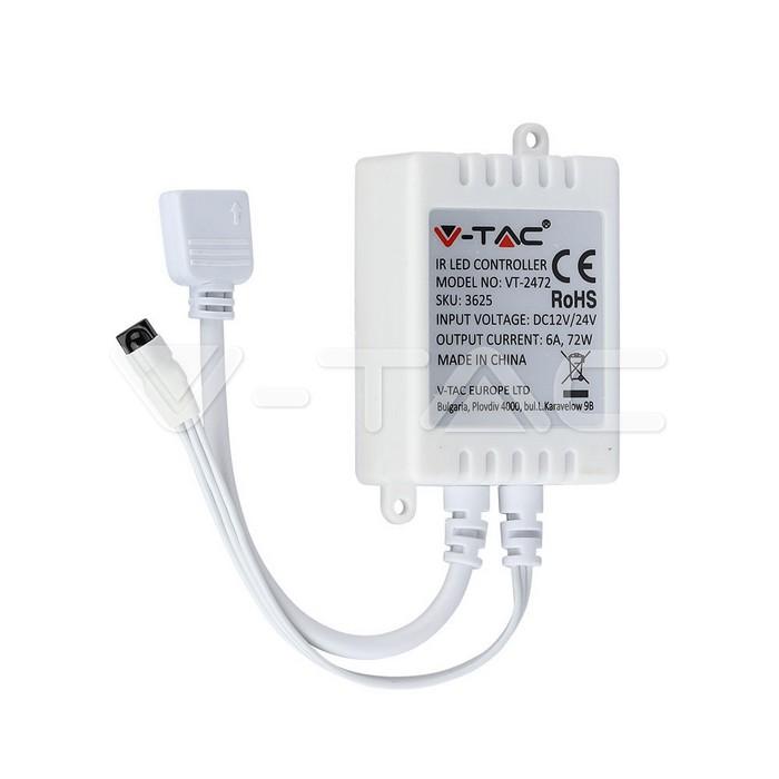 V-tac 7W/m LED juosta, 60LED/m, IP65, RGB, 5m ritė. Komplektuojama su 60W maitinimo šaltiniu ir LED valdikliu.