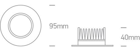 7W LED įleidžiamas šviestuvas, baltas, 3000-4000K-6000K, 10107UV/W/V
