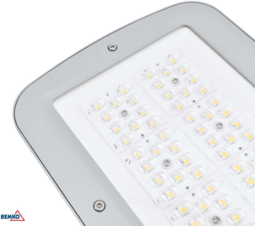 80W LED gatvės šviestuvas AVENUE, šviesiai pilkas, 4000K, IP66, 150°x78°, DALI