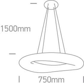 80W LED pakabinamas šviestuvas, baltas, 3000K, 63110C/W