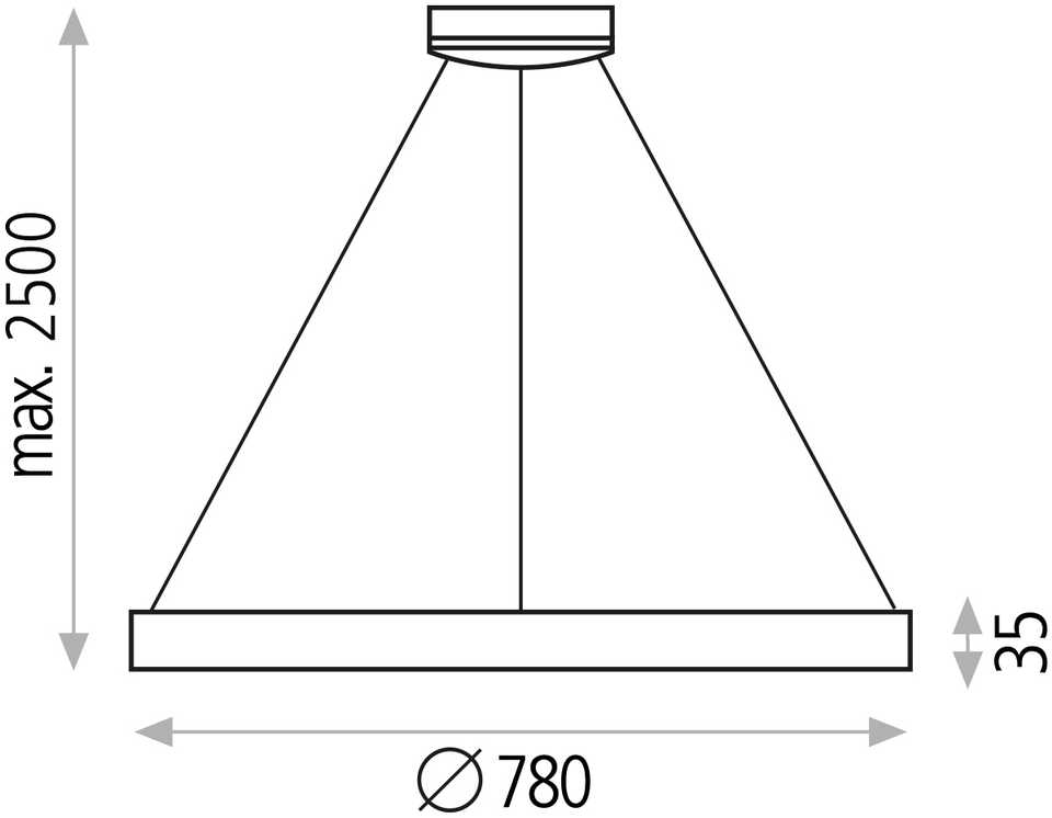 77W LED pakabinamas šviestuvas GRACE, juodas, 2700/3000/4000K, dimeriuojamas, C3848372NDP
