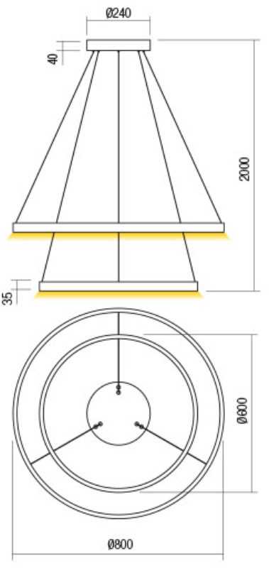 82W LED pakabinamas šviestuvas FEBE, baltas, 3000K, dimeriuojamas, 01-2893