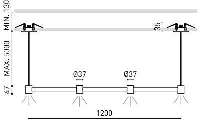 8,4W LED pakabinamas šviestuvas ART MODULAR 4, šlifuoto aukso sp., 3000K, 120cm