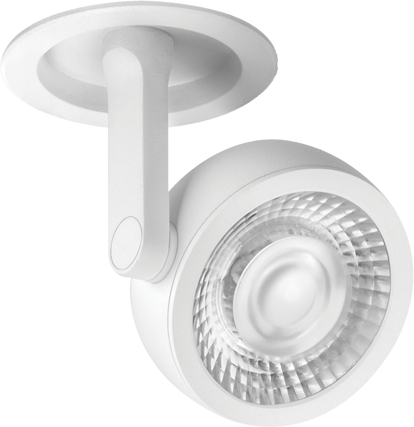 8,5W įleidžiamas šviestuvas SIX S RECESSED, baltas, 3000K, 34°, su maitinimo šaltiniu