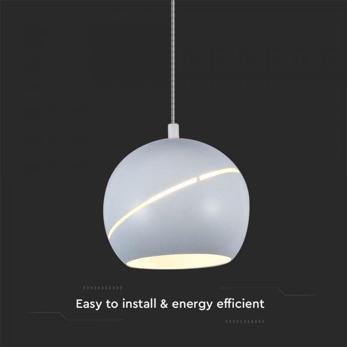 V-tac 8,5W LED pakabinamas šviestuvas, baltas, 3000K