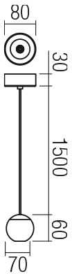 8,5W LED pakabinamas šviestuvas OBO, juodas, 3000K, 01-2808