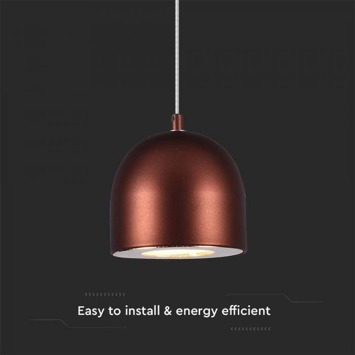 V-tac 8,5W LED pakabinamas šviestuvas, rudas, 3000K