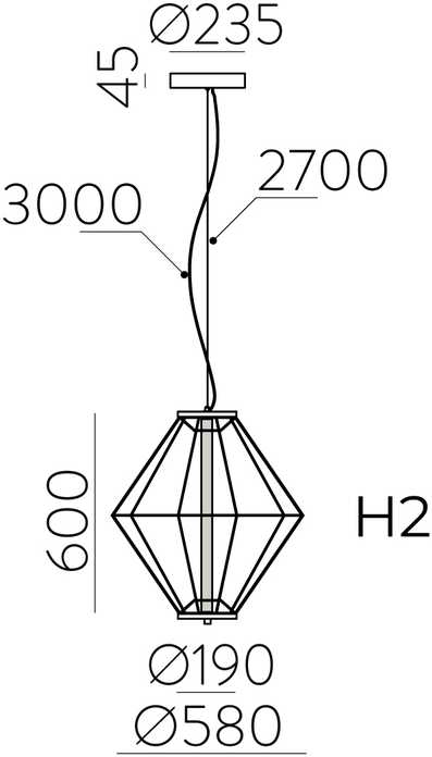 8,5W LED pakabinamas šviestuvas TOTEM, juodas, 2700K, dimeriuojamas, C4050190NDP