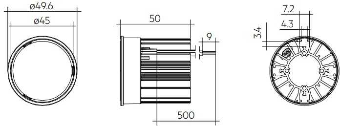 8,7-10,8W LED modulis/įleidžiamas šviestuvas SLA DC SNC3, juodas, 2700K, 12°, 50mm