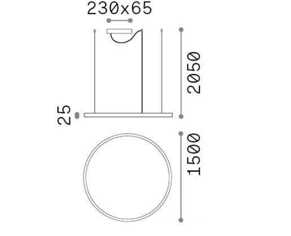 Ideal Lux Pakabinamas šviestuvas Oracle Slim Sp D150 Round Wh 3000K