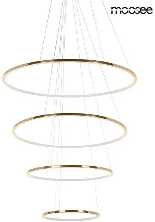 88W LED pakabinamas šviestuvas RING SLIM M, aukso sp., 3000K