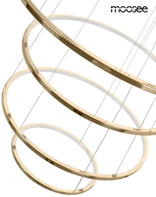 88W LED pakabinamas šviestuvas RING SLIM M, aukso sp., 3000K
