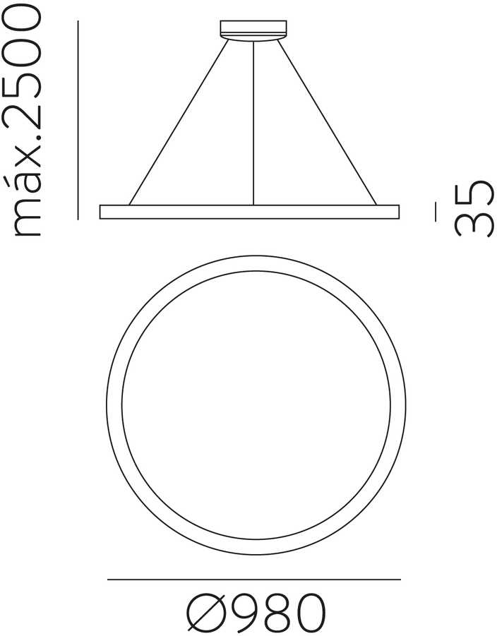 89W LED pakabinamas šviestuvas GRACE, juodas, 2700/3000/4000K, C3848472N