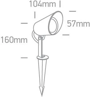 8W LED įsmeigiamas sodo šviestuvas, juodas, 3000K, 67458/B/W