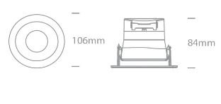 8W įleidžiamas pakreipiamas šviestuvas, baltas, 3000K, dimeriuojamas, IP54, 11106PK/W/W
