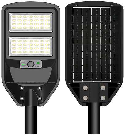 8W LED gatvės šviestuvas su saulės baterija, juodas, 6000K