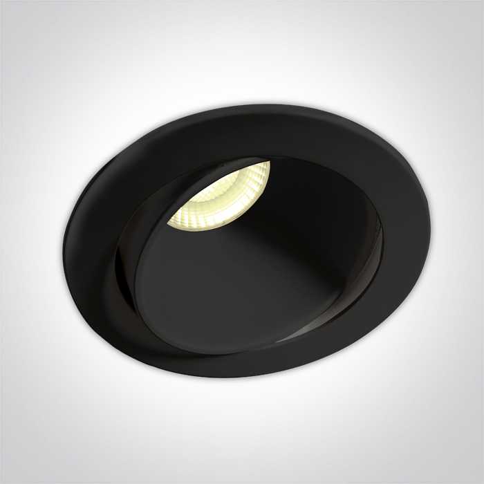 8W LED įleidžiamas pakreipiamas šviestuvas, juodas, 3000K, dimeriuojamas, IP54, 11106PK/B/W