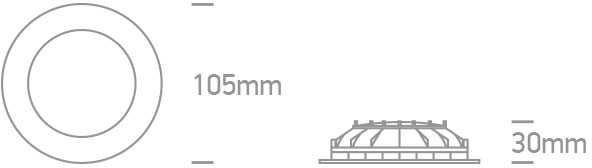 8W LED įleidžiamas šviestuvas, baltas, 3000K, 10108FD/W/W