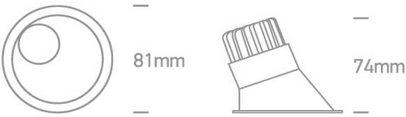 8W LED įleidžiamas šviestuvas, baltas, 3000K, 10108A/W/W