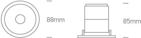 8W LED įleidžiamas šviestuvas, baltas, 3000K, 10108D1/W/W