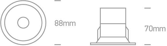 8W LED įleidžiamas šviestuvas, juodas, 3000K, 10108D/B/W