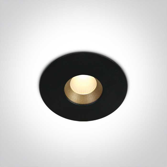 8W LED įleidžiamas šviestuvas, juodas, 3000K, 10108H/B/W