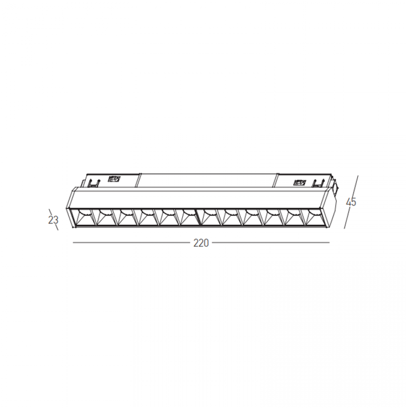 8W LED linijinis šviestuvas į magnetinę sistemą ZAMBELIS MAGNETIC, tamsaus sidabro sp., 2700/3000/4000K, DALI, 25355