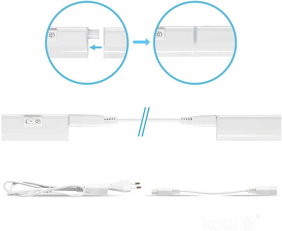 8W LED linijinis šviestuvas WL, baltas, 3000/4000/6500K