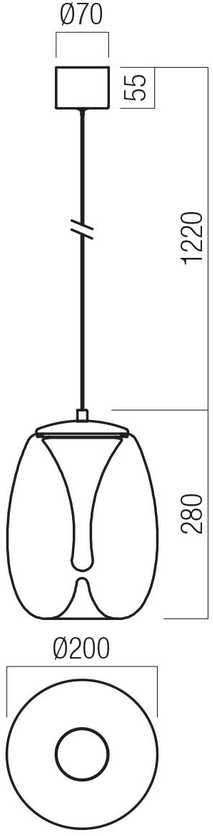 8W LED pakabinamas šviestuvas DROP, chromo sp./skaidrus, 3000K, 01-3627