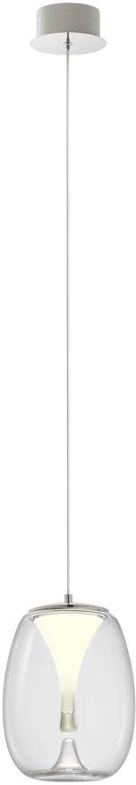 8W LED pakabinamas šviestuvas DROP, chromo sp./skaidrus, 3000K, 01-3627