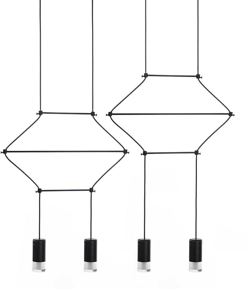 8W LED pakabinamas šviestuvas FLUSSO LINE 4, juodas, 3000K