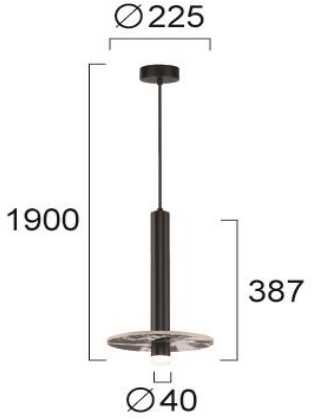 8W LED pakabinamas šviestuvas LEANDROS, juodas, 3000K, 4320100
