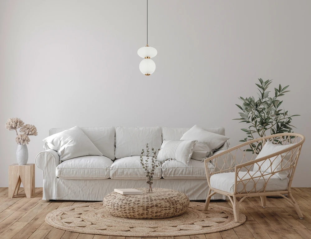 8W LED pakabinamas šviestuvas NICO, žalvario/baltos sp., 3000K