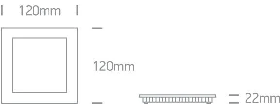 8W LED įleidžiama panelė, pilka, 3000K