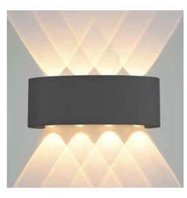 Sieninis šviestuvas Italux 8W LED sieninis fasado šviestuvas ORTELO, juodas, 3000K, šviečia į abi puses