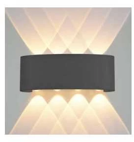 Sieninis šviestuvas Italux 8W LED sieninis fasado šviestuvas ORTELO, juodas, 3000K, šviečia į abi puses