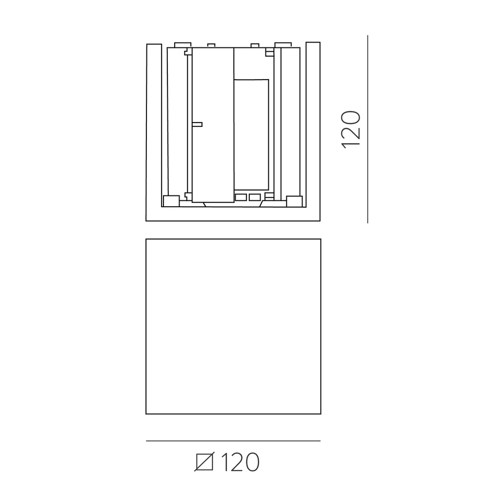 8W LED sieninis fasado šviestuvas PERSEO, pilkas, 3000K, dimeriuojamas, IP65, A2077001GRDP