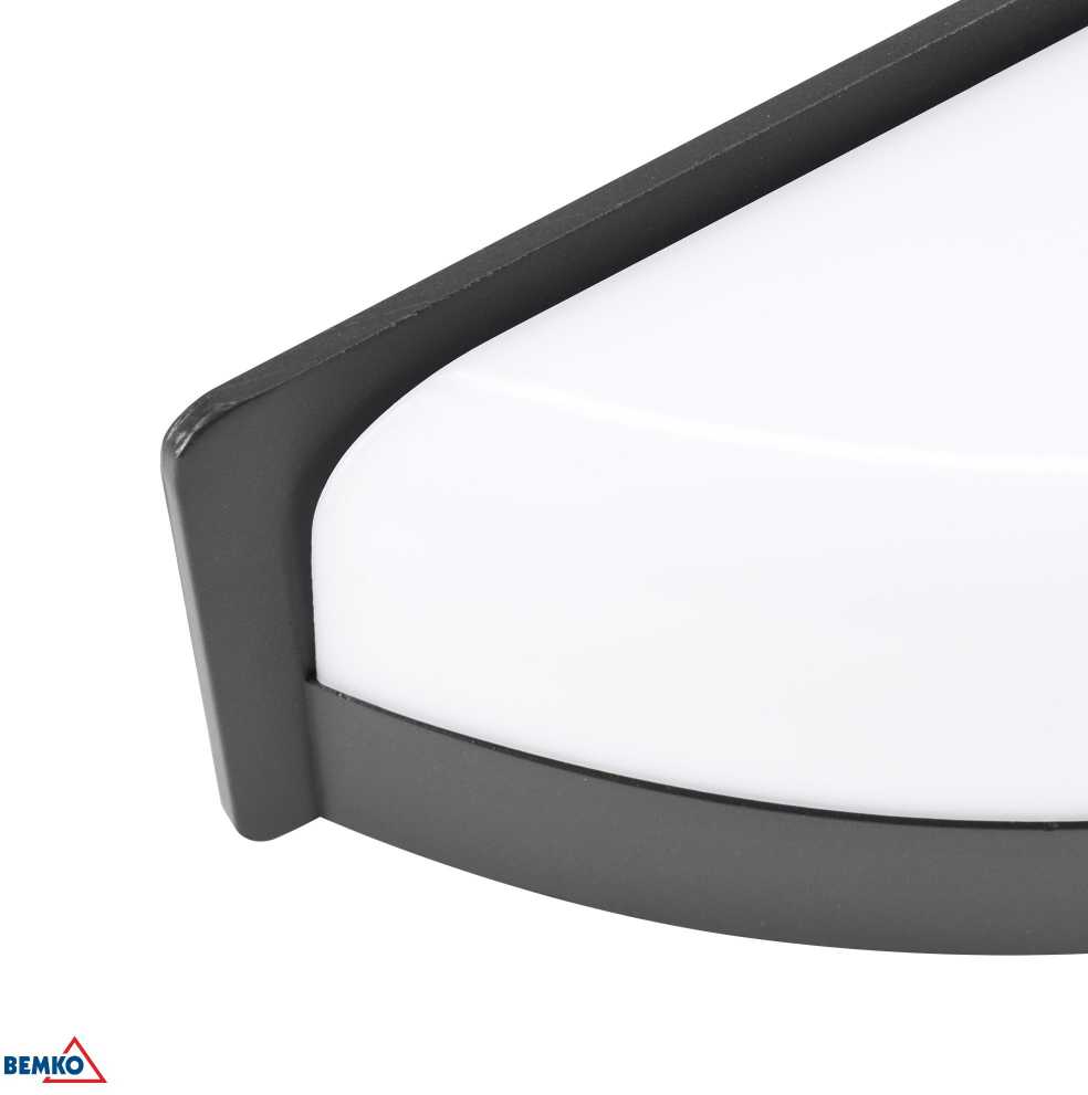 Sieninis šviestuvas Bemko 8W LED sieninis fasado šviestuvas VALANT, grafito sp., 4000K, IP65