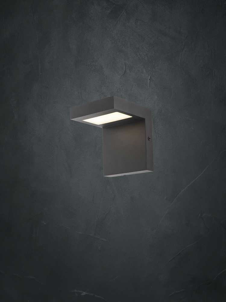 8W LED sieninis lauko šviestuvas EMBO, tamsiai pilkas, 3000K, IP54