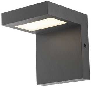 8W LED sieninis lauko šviestuvas EMBO, tamsiai pilkas, 3000K, IP54
