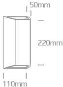 8W LED sieninis šviestuvas, baltas, 2700/3300/4000K, IP65, šviečia į viršų ir į apačią, 67512/W/V