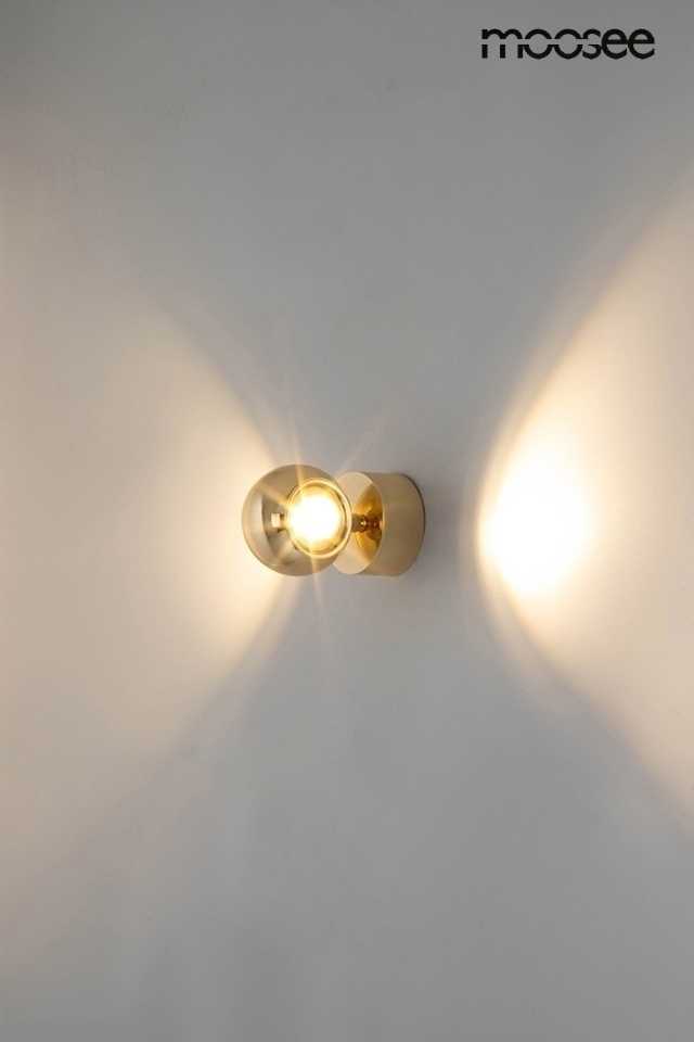8W LED sieninis šviestuvas EOS, aukso sp., 3000K, dimeriuojamas